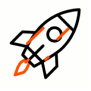 Crash games icon featuring a rocket.